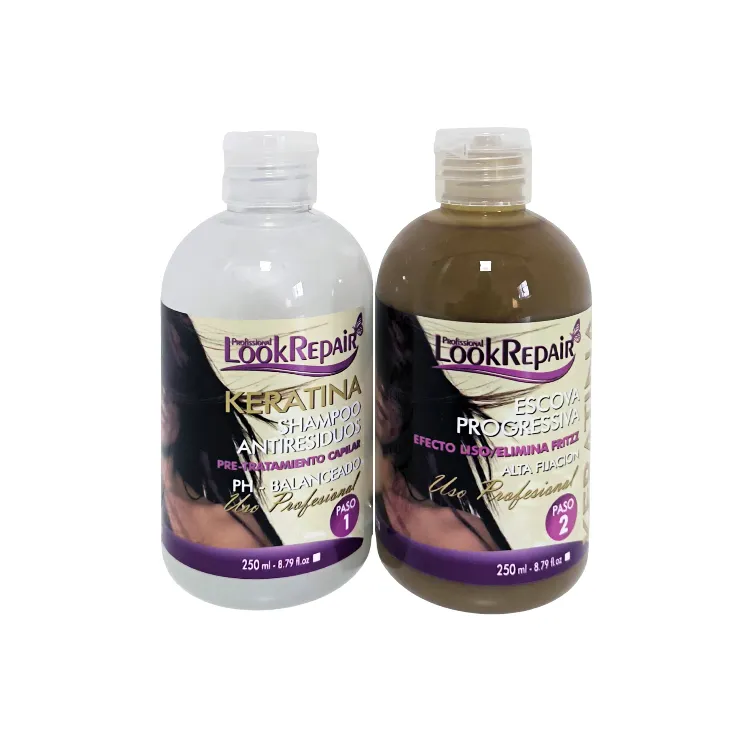 Kit Keratina Shampoo + Escova Look Repair 250 ml