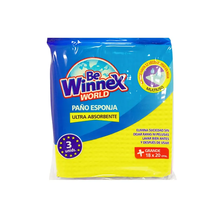 Paños Esponja Be Winnex World Grande 18 X 20 3 u