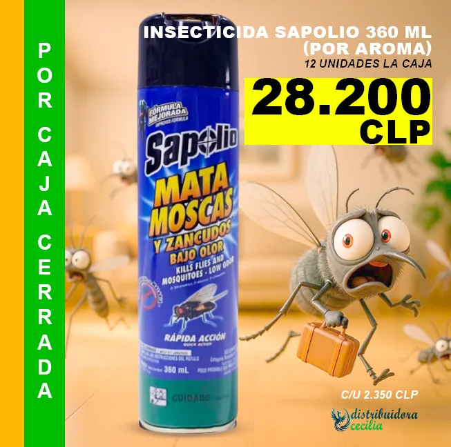 Caja Cerrada por Aroma Insecticida Sapolio 360 ml