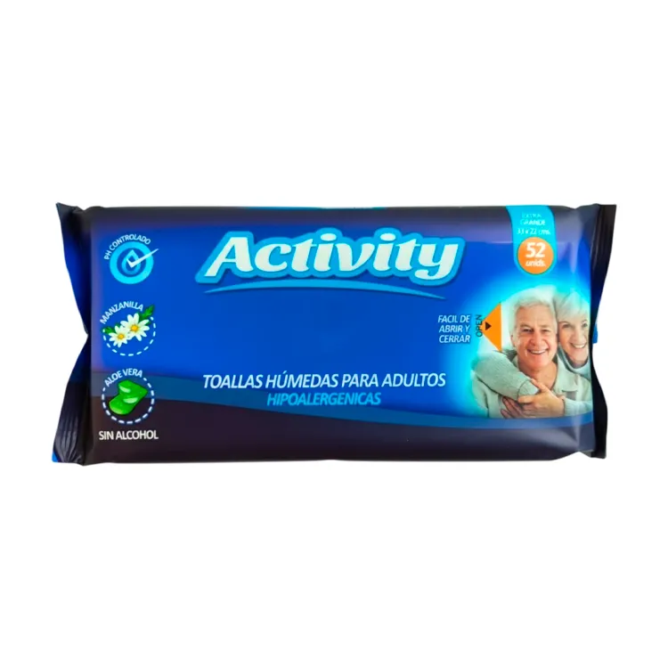Toallas Húmedas para Adultos Hipoalergénicas Activity 52 u