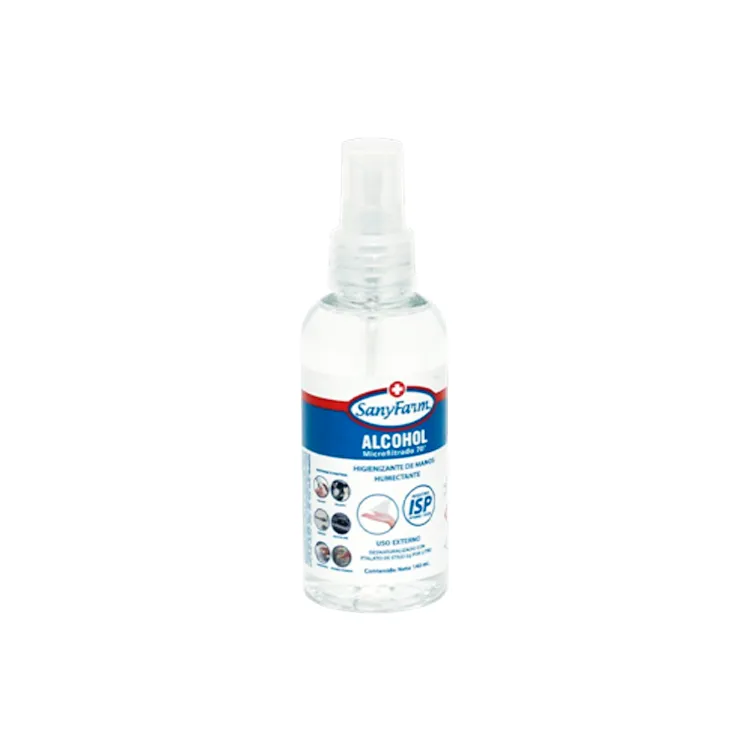 Alcohol Microfiltrado 70° SanyFarm 140 ml