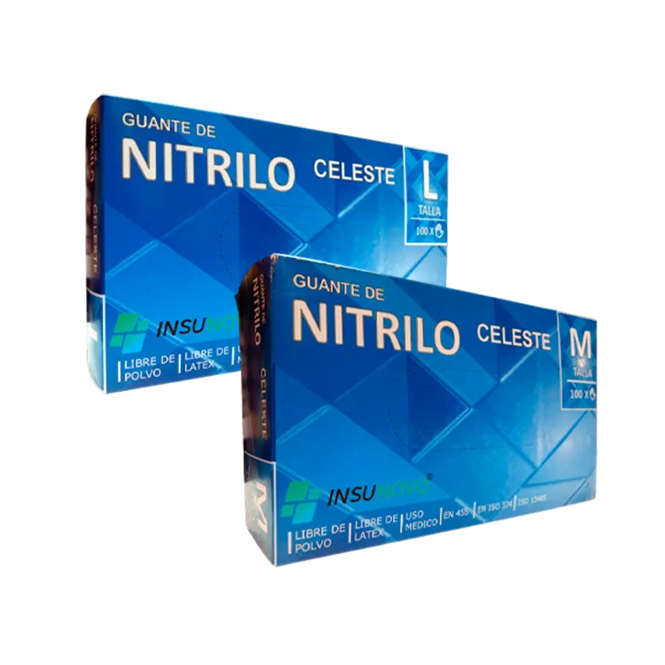 Guantes de Nitrilo Insunovo Celeste 100 u