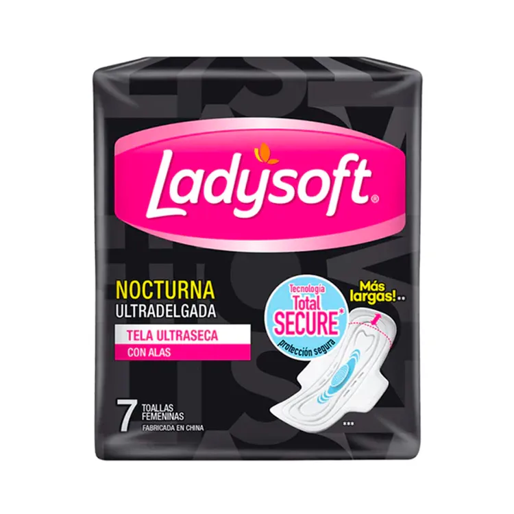 Toallas Femeninas Ladysoft Nocturnas Ultradelgada Tela Ultraseca 7 u