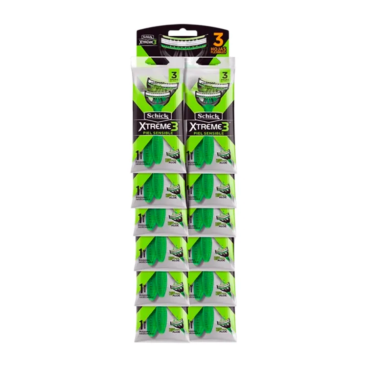 Display Prestobarba Shick 3 hojas 12 u